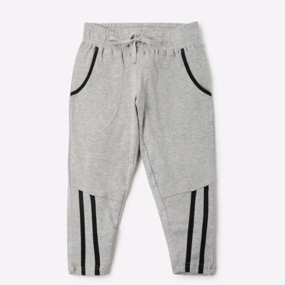 Rio Girls Capris Drawstring Waist 100% Cotton gray Stretch Pant W58 cm 8-9 years - Picture 1 of 6